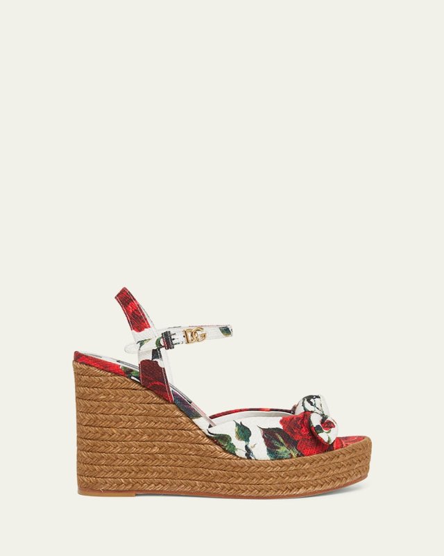 Lolita Floral Wedge Espadrille Sandals